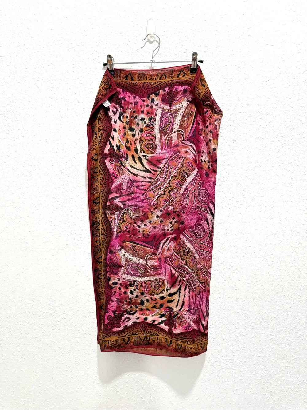 Vintage Oscar de la Renta Accessory Street 100% Silk Scarf 34x34 Made Japan 80s